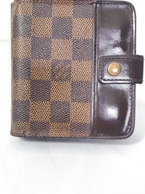 Louis Vuitton Brown Damier Embossed Logo Leather Wallet